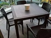 Комплект пластиковой мебели JERSEY (4 стула + квадратный стол)